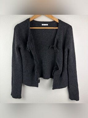 GU Cardigan Open Front Tie Black Women’s Medium